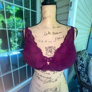 TORRID Curve Push-Up Plum Lace Bra. Size 42C